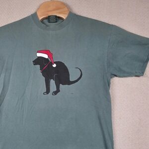 Vintage 90s Bad Dog T-Shirt Mens L Funny Christmas Martha's Vineyard USA Bostons